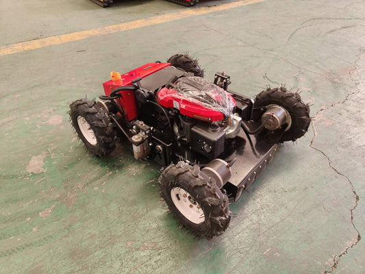 Now with remote height adjustment and remote engine start stop. Cyclone RS from rebelmowers.com.au