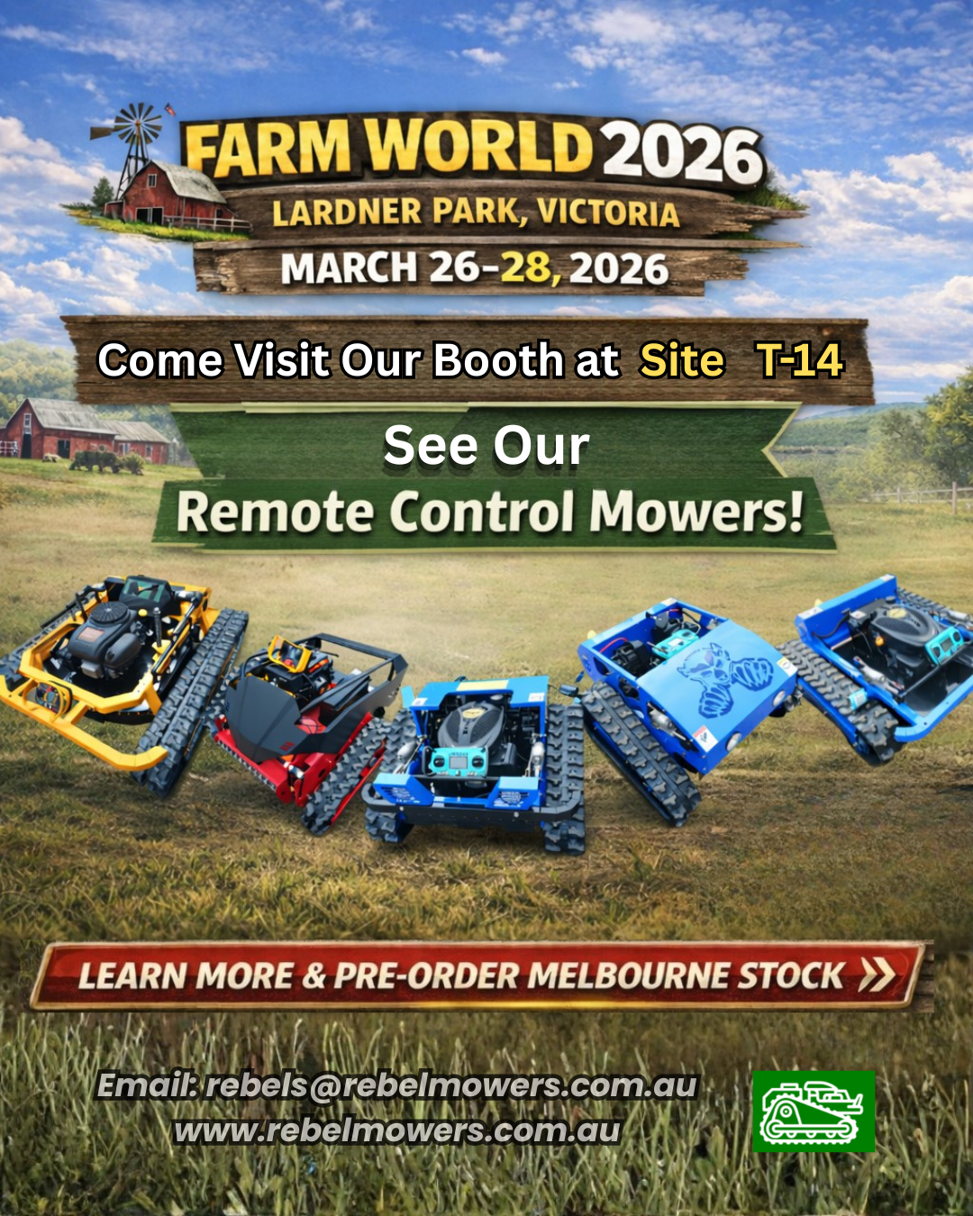 Melbourne Pickup - Tank 800mm 22 Hp Remote Control all-terrain Lawn Mower