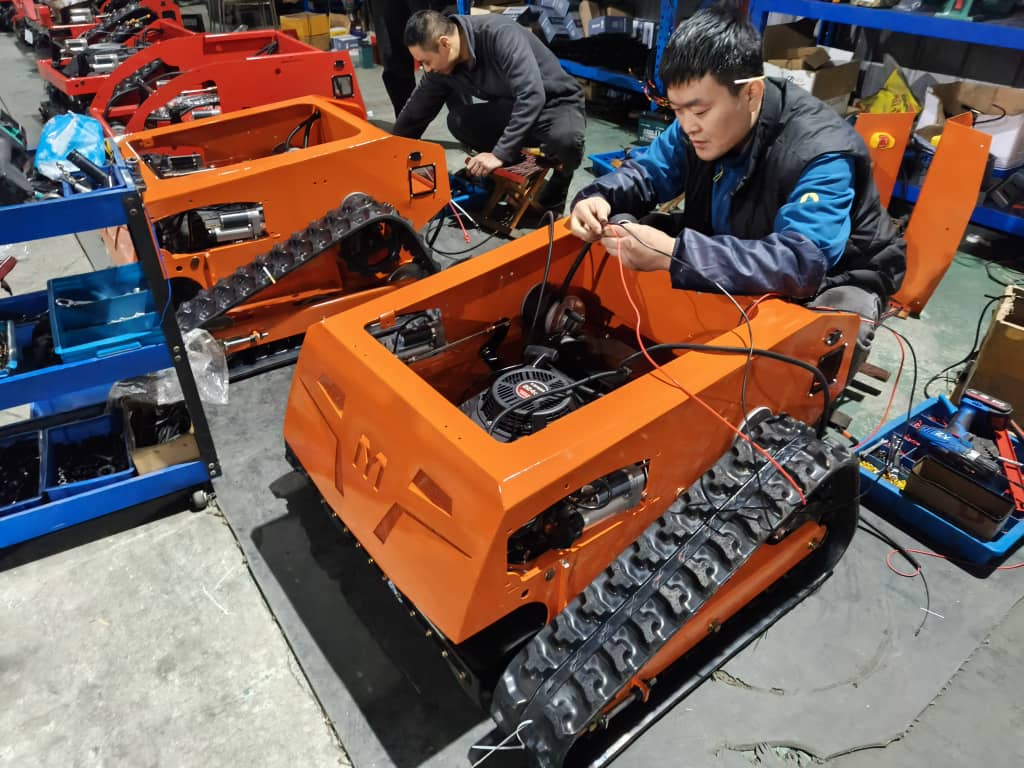 DEREK_Heavy_Duty_remote_control_mower_Rebel_Mowers_Free_Delivery_Australia_Wide Assembly in progress