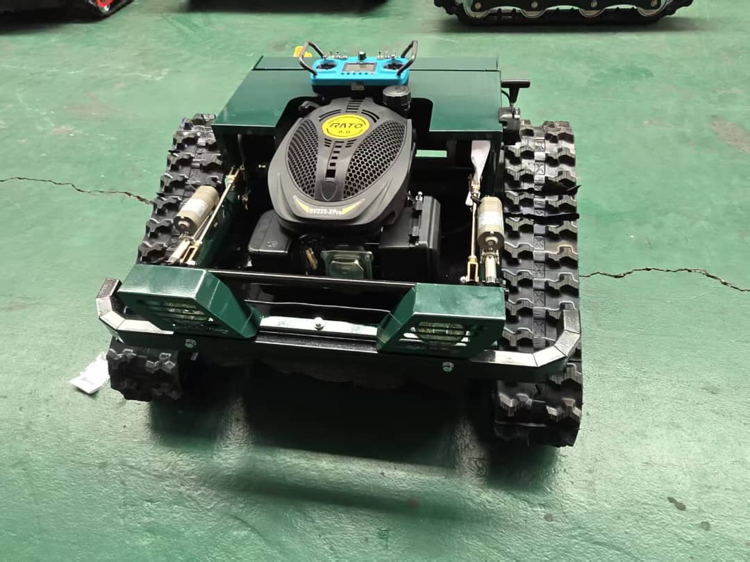 Typhoon Gt remote control lawn mower. This is the model you will get when you buy a Typhoon from Rebel Mowers. Hand selected components to make the best machine we can. Bigger petrol motor, more powerful drive motors, stronger gearbox and blue remote. Built to work. www.rebelmowers.com.au