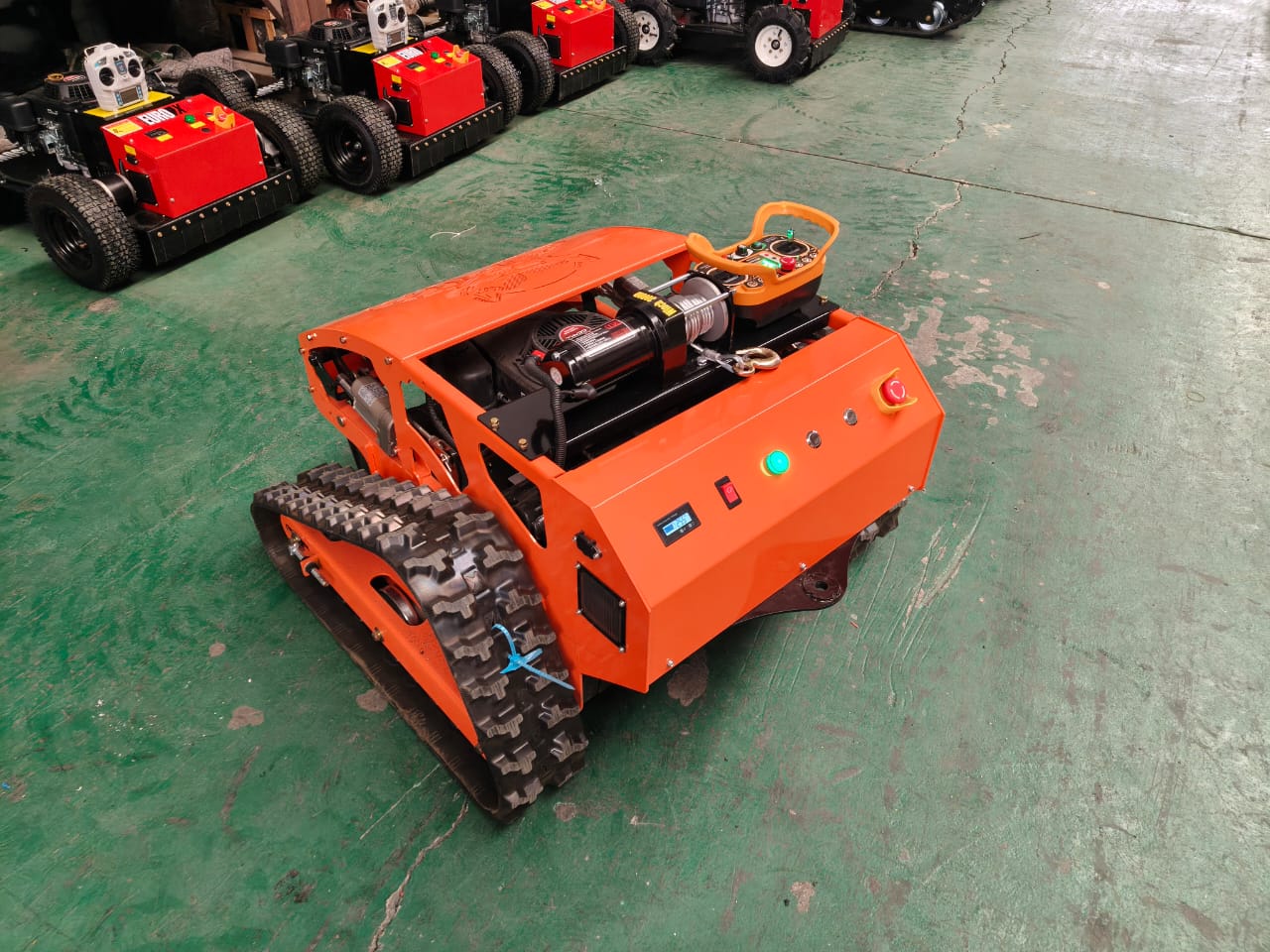 Recovery winch for remote control mower