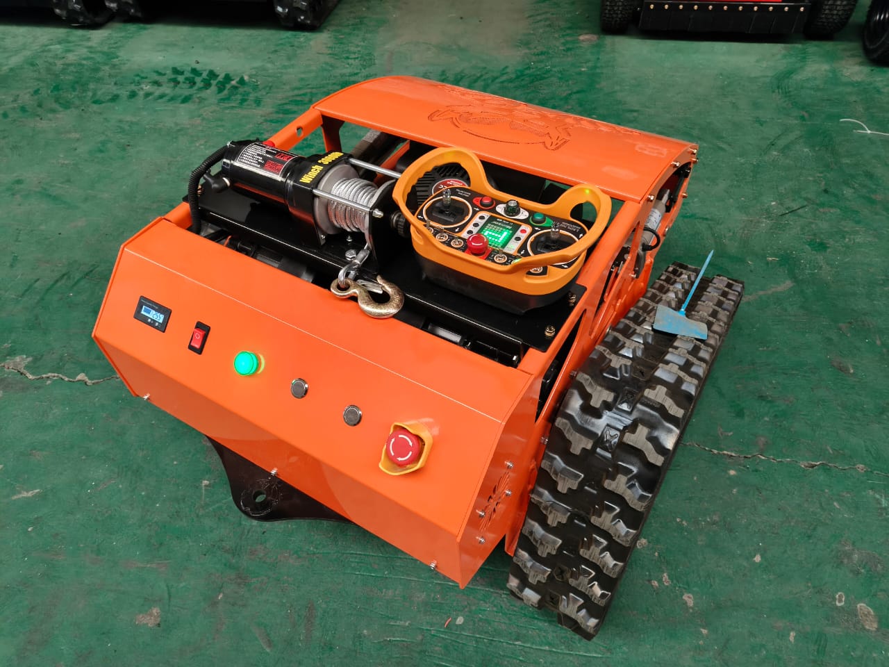 Recovery winch for remote control mower