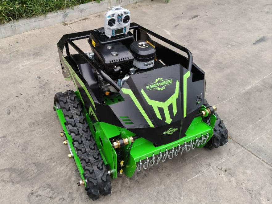 Rhino remote control flail mower with 178f diesel engine. www.rebelmowers.com.au