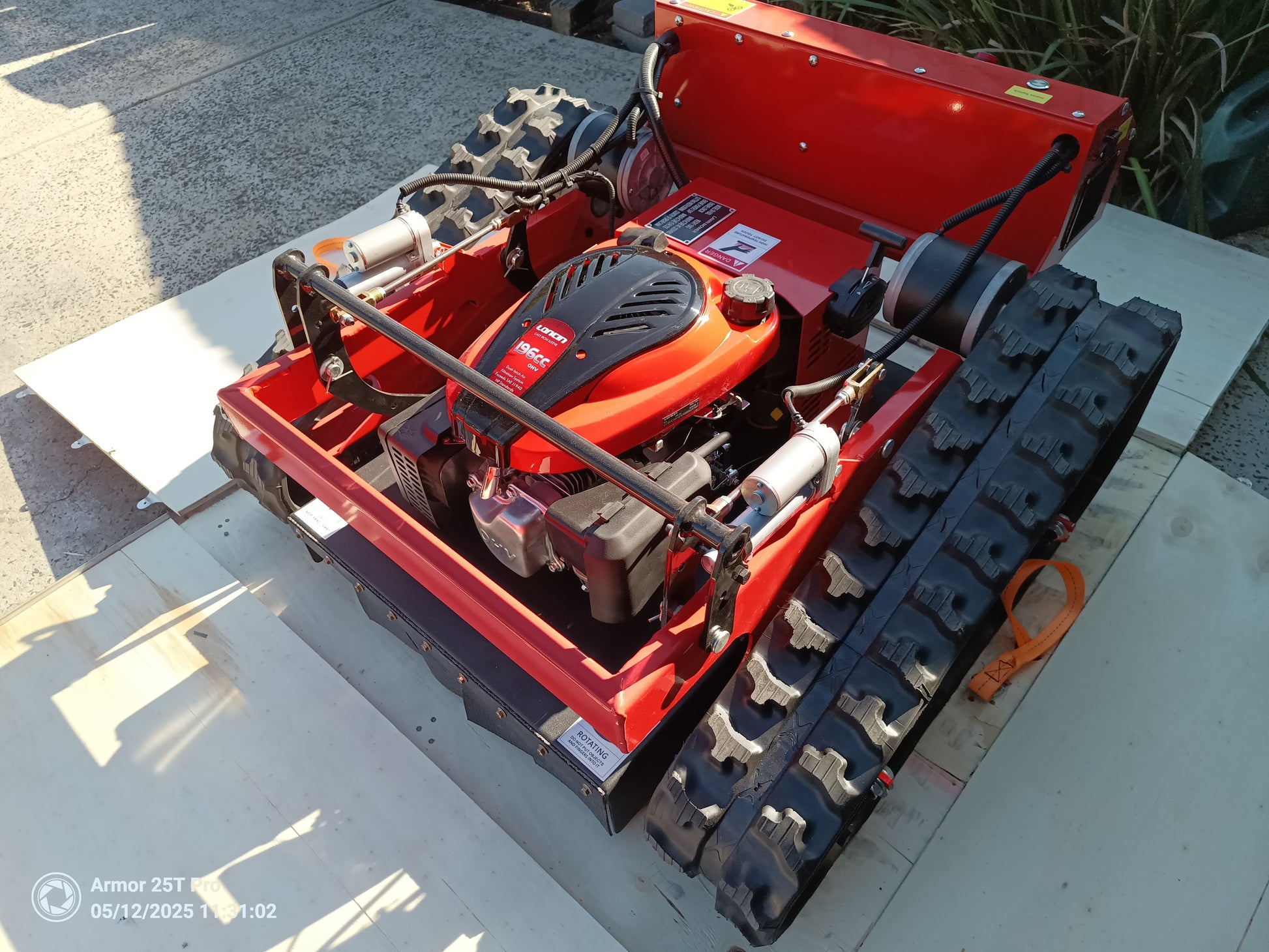 Big Booted Typhoon remote control lawn mower 7.5 hp 196cc 550mm cut  with remote start and height adjustment  www.rebelmowers.com.au