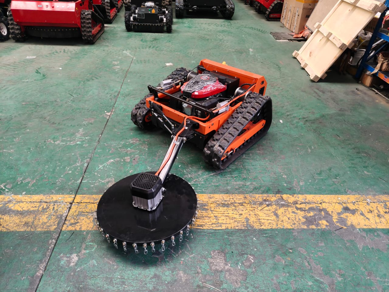 Typhoon all terrain remote control mower with edge trimming attachments
