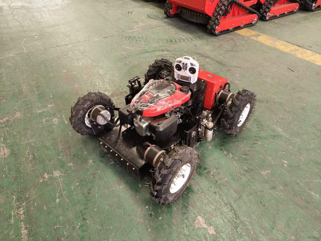 Cyclone remote control mower with remote height adjustment. www.rebelmowers.com.au