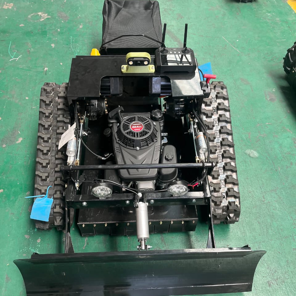 Use your remote control mower while sitting inside. Color video remote control.