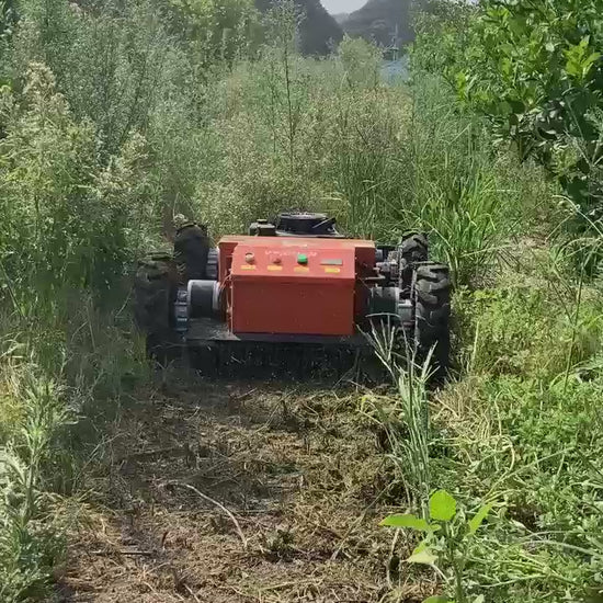 Remote control lawn mower mowing grasses