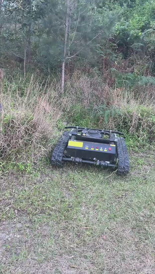 Crusader Tank 800mm 22 Hp remote controlled extreme mower in action in Southern Queensland www.rebelmowers.com.au
